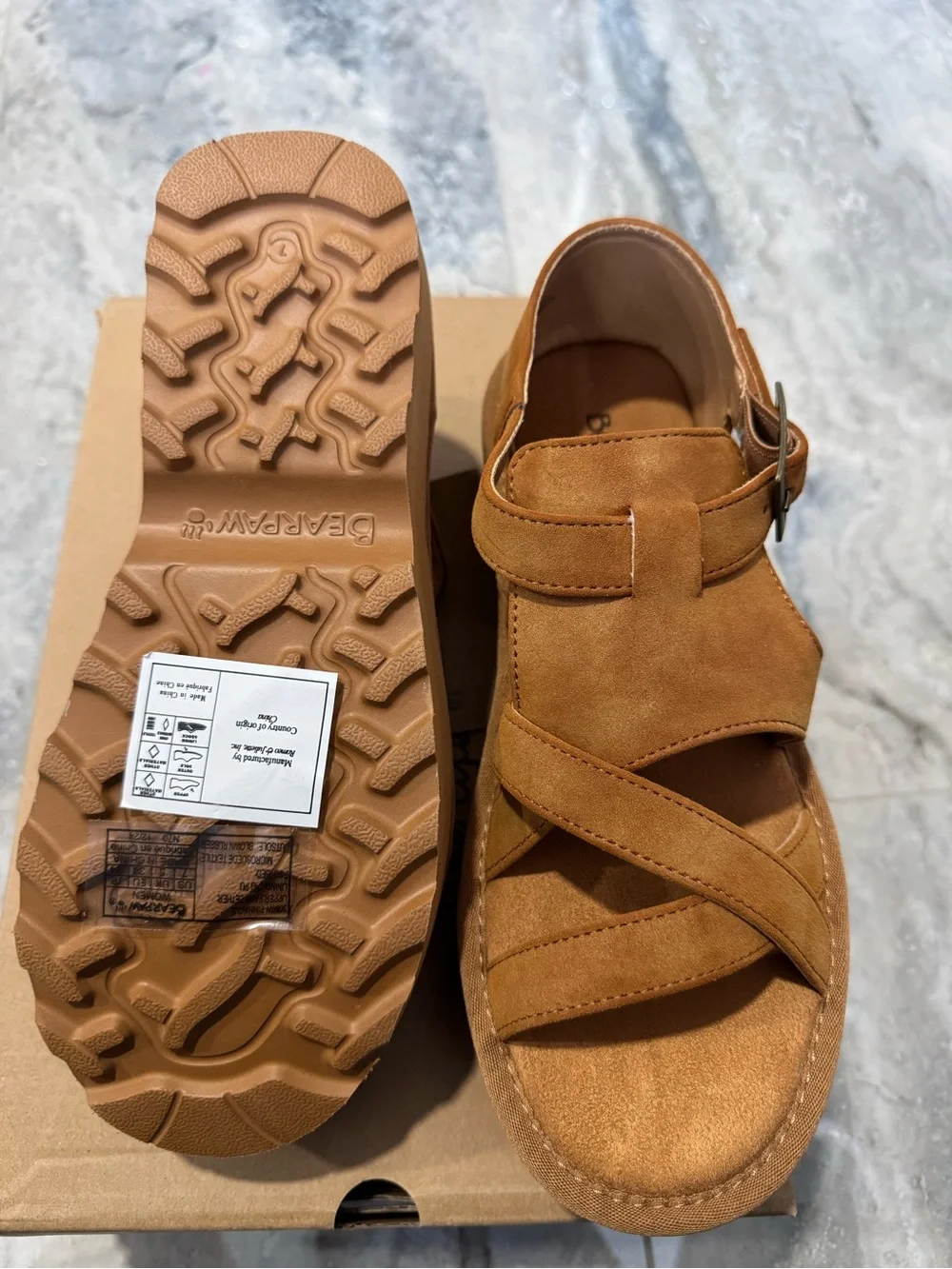 BearPaw Pinnacle Brown Platform Sandals
